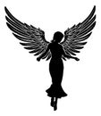 Angel Woman With Wings Silhouette