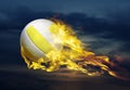 Flying fiery ball Royalty Free Stock Photo