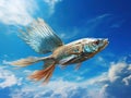 Ai Generated illustration Wildlife Concept of Flying fish
