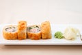 Flying fish roe maki Royalty Free Stock Photo