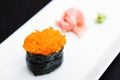 Flying fish roe masago served on a plate Royalty Free Stock Photo