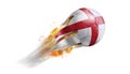 Flying Flaming Soccer Ball with England Flag Royalty Free Stock Photo