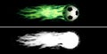 Flying flaming soccer ball