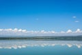 Flying flamingos in the middle of Elmenteita Lake, Kenya Royalty Free Stock Photo