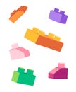 Flying floating bricks set toys colorful puzzle cude Royalty Free Stock Photo