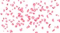 Flying fresh pink rose petals on background Royalty Free Stock Photo