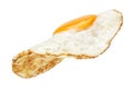 Flying fried egg isolated Royalty Free Stock Photo