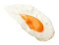 Flying fried egg isolated on white background Royalty Free Stock Photo