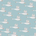 Flying geese in the sky watercolor seamless pattern Royalty Free Stock Photo