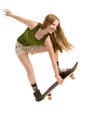 Flying girl-skateboarder