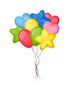 Flying glossy colorful balloons with concept of celebration. Royalty Free Stock Photo