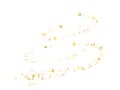 Flying gold star sparkle vector with white background. Royalty Free Stock Photo