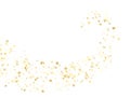 Flying gold star sparkle vector with white background. Royalty Free Stock Photo