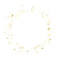 Flying gold star sparkle vector with white background. Royalty Free Stock Photo