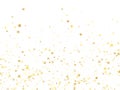 Flying gold star sparkle vector with white background.