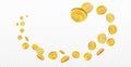 Flying golden coins Royalty Free Stock Photo