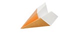 Flying of golden origami paper plane on white Royalty Free Stock Photo