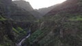 Flying Through the Gorge in Great Rift Valley in East Africa. Kenya and Tanzania Big Mountain Chain Mountain Landscape