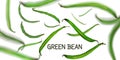 Flying green beans, for a vegetarian salad Royalty Free Stock Photo