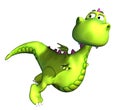 Flying green dragon baby dino Royalty Free Stock Photo