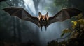 The Flying Grey Long Eared Bat Royalty Free Stock Photo