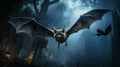 The Flying Grey Long Eared Bat Royalty Free Stock Photo