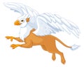 Flying griffin cartoon vector illustration