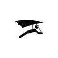 Flying hang glider, icon. Element of simple icon for websites, web design, mobile app, infographics. Thick line icon for website Royalty Free Stock Photo