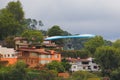 Flying with hang gliding in valle de bravo I Royalty Free Stock Photo