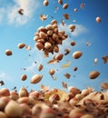 Flying Hazelnuts: A Mesmerizing Moment Captured in Motion