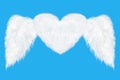 flying heart shaped cloud on blue sky Royalty Free Stock Photo