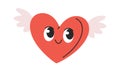 Flying heart Valentines day sticker Royalty Free Stock Photo