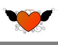 Flying heart / wings illustration