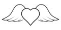 Flying heart with wings, a symbol of cupid bringing love Royalty Free Stock Photo