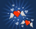 Flying hearts Royalty Free Stock Photo