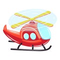 Flying helicopter icon, cartoon style