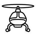 Flying helicopter icon, outline style