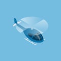 Flying helicopter isometric view