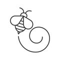 Flying honey bee linear icon Royalty Free Stock Photo