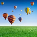 Flying hot air balloons Royalty Free Stock Photo