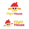 Flying House Propeller fiction Logo Royalty Free Stock Photo