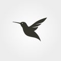 flying hummingbird vector symbol illustration logo design, silhouette bird logo design Royalty Free Stock Photo