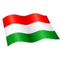 flying hungarian flag hungary silk Royalty Free Stock Photo