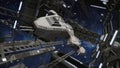 Flying into an impressive space station