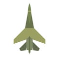 Flying jet fighter flat icon