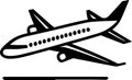 Flying Jumbo Airplane Monochrome Logo Design