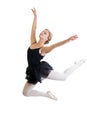 Flying or jumping dancer girl isolated Royalty Free Stock Photo