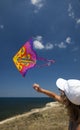 Flying a kite Royalty Free Stock Photo