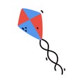 Flying Kite as Tethered Aircraft with Wing and Tail Vector Illustration