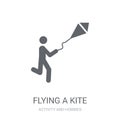 flying a kite icon. Trendy flying a kite logo concept on white b Royalty Free Stock Photo